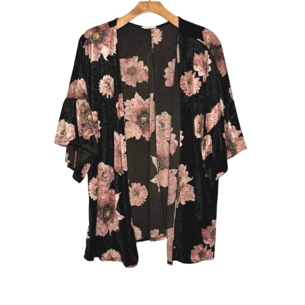 Easel Los Angeles floral velvet kaftan onesize